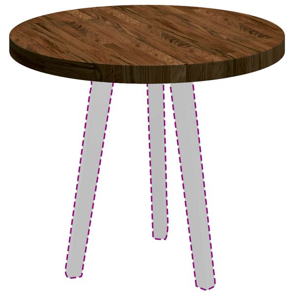 vidaXL Vrchná doska Svetlohnedá Ø 60 x 4 cm Pevné dubové drevo