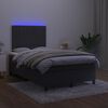 vidaXL Boxspring posteľ s matracom a LED, čierna 120x190 cm, zamat