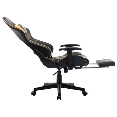 vidaXL Herná stolička s opierkou na nohy čierno-zlatá umelá koža