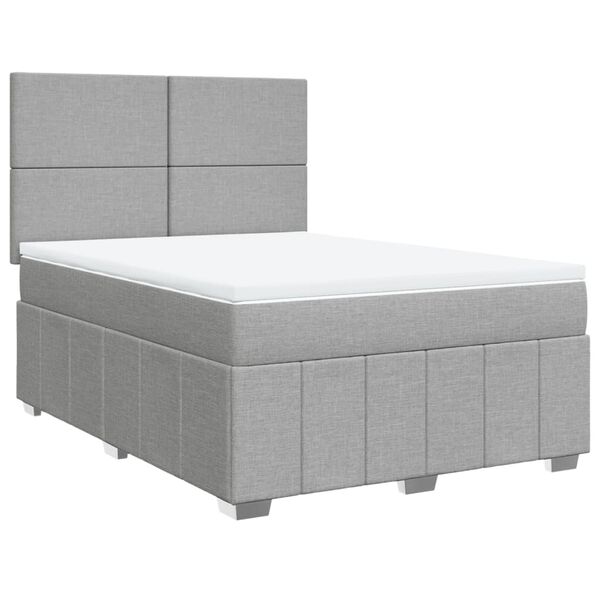 vidaXL Boxspring posteľ s matracom bledosiv&yacute; 140x190 cm l&aacute;tka