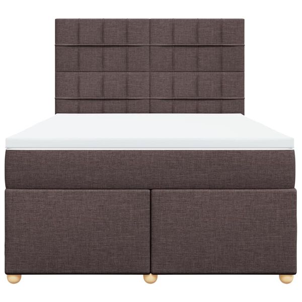 vidaXL Boxspring posteľ s matracom tmavohned&aacute; 140x190 cm l&aacute;tka
