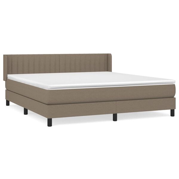 vidaXL Posteľn&yacute; r&aacute;m boxspring s matracom sivohned 180x200 cm l&aacute;tka