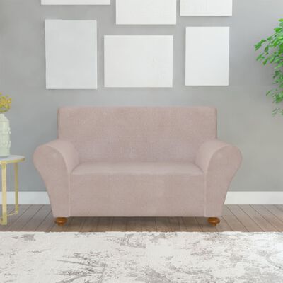 131089 vidaXL Stretch Couch Slipcover Beige Polyester Jersey