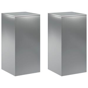 vidaXL Stojan na rastliny 2 pcs Strieborn&aacute; 40 x 40 x 80 cm