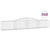 vidaXL Obl&uacute;kov&yacute; gabionov&yacute; k&ocirc;&scaron; 10 ks 400x30x60/80 cm pozinkovan&eacute; železo