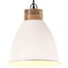 vidaXL Industri&aacute;lna z&aacute;vesn&aacute; lampa biela železo a mas&iacute;vne drevo 35 cm E27