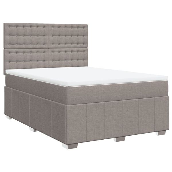 vidaXL Boxspring posteľ s matracom sivohned&yacute; 140x190 cm l&aacute;tka