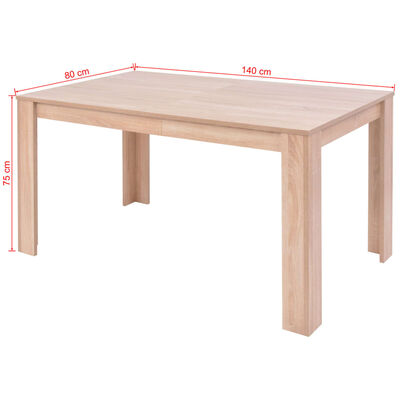 vidaXL Jedálenský stôl a stoličky, 7 ks, umelá koža a dubové drevo, krémové