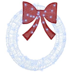 vidaXL Veniec s 60 LED-i Studená biela 75 cm Akryl