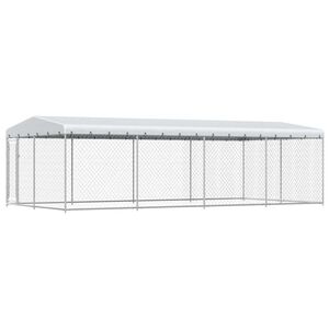 vidaXL Vonkaj&scaron;ia voli&eacute;ra pre psy so strechou 7,6x3,8x2,3 m