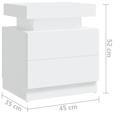 vidaXL Nočný stolík biely 45x35x52 cm drevotrieska