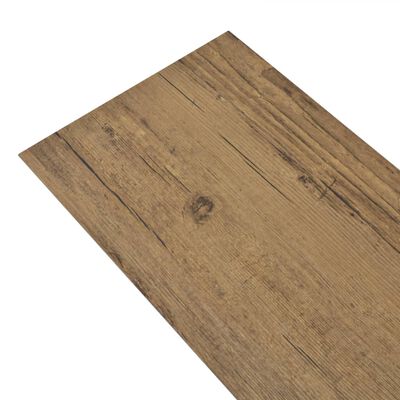 vidaXL Nesamolepiace podlahové dosky, PVC 5,26 m² 2 mm, orechovo hnedé