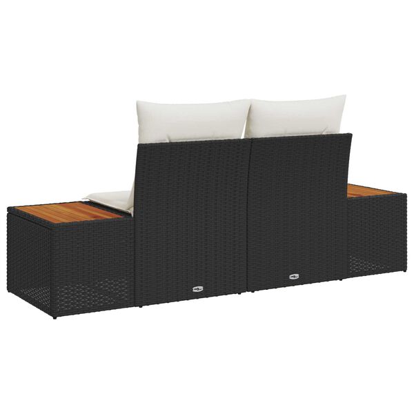 vidaXL Z&aacute;hradn&aacute; pohovka Čierna 184 x 62 x 85cm polyratan