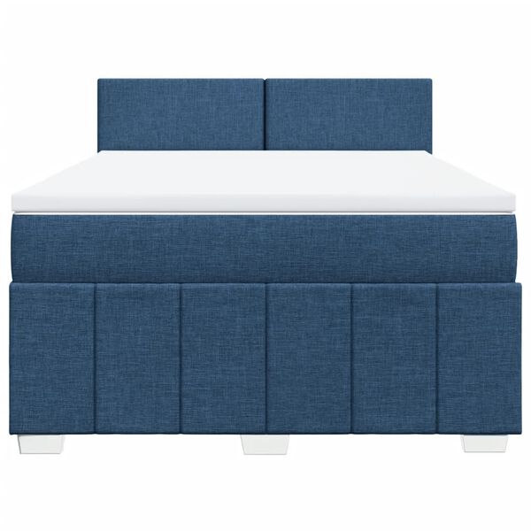vidaXL Posteľn&yacute; r&aacute;m boxspring s matracom modr&yacute; 160x200 cm l&aacute;tka
