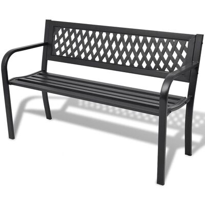 vidaXL Záhradná lavička 118 cm, oceľ, čierna