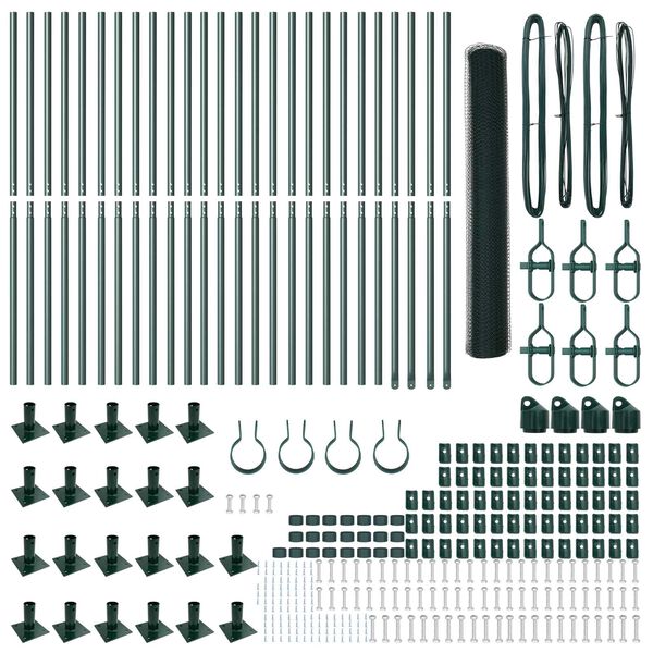 vidaXL Stĺp na plot. Zelená 50 x 1,2 m (25 mm sieť) Ocel a PVC