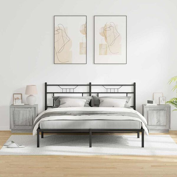 vidaXL Nočn&yacute; stol&iacute;k 2 pcs Siv&aacute; 44 x 34,5 x 45 cm Kompozitn&eacute; drevo