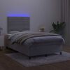 vidaXL Boxspring posteľ s matracom a LED, svetlosiv&aacute; 120x190 cm, l&aacute;tka