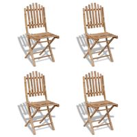 vidaXL Skladacie vonkajšie stoličky, bambus 4 ks