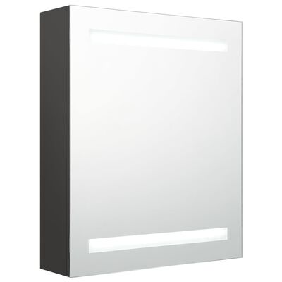 vidaXL LED kúpeľňová zrkadlová skrinka antracitová 50x14x60 cm