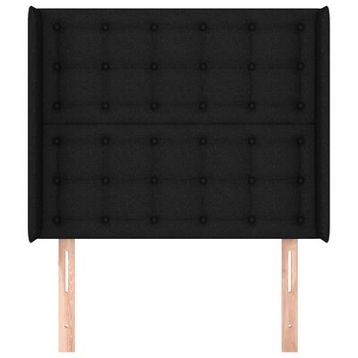 vidaXL Čelo postele so záhybmi čierne 103 x 16 x 118/128 cm látka