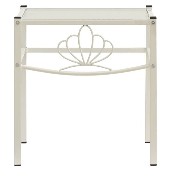 vidaXL Nočn&eacute; stol&iacute;ky 2 ks biele a priehľadn&eacute; kov a sklo