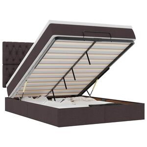 VidaXL Osmansk&aacute; posteľ s matracom a LED di&oacute;dami Tmavohned&aacute; L&aacute;tka