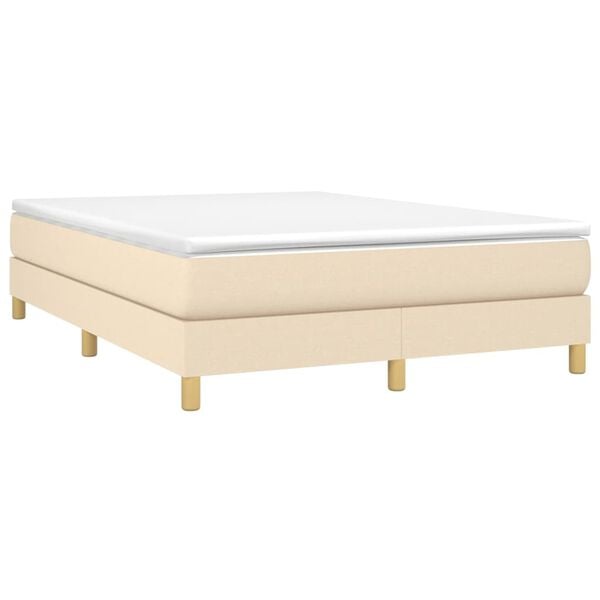 vidaXL Boxspring posteľ s matracom kr&eacute;mov&yacute; 140x190 cm l&aacute;tka