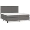 vidaXL Boxspring posteľ s matracom siv&aacute; 200x200 cm umel&aacute; koža