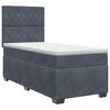 vidaXL Posteľ boxspring s matracom Tmavosiv&aacute; Jednoduch&yacute; Zamat