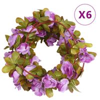vidaXL Umelé kvetinové girlandy 6 ks svetlofialové 250 cm