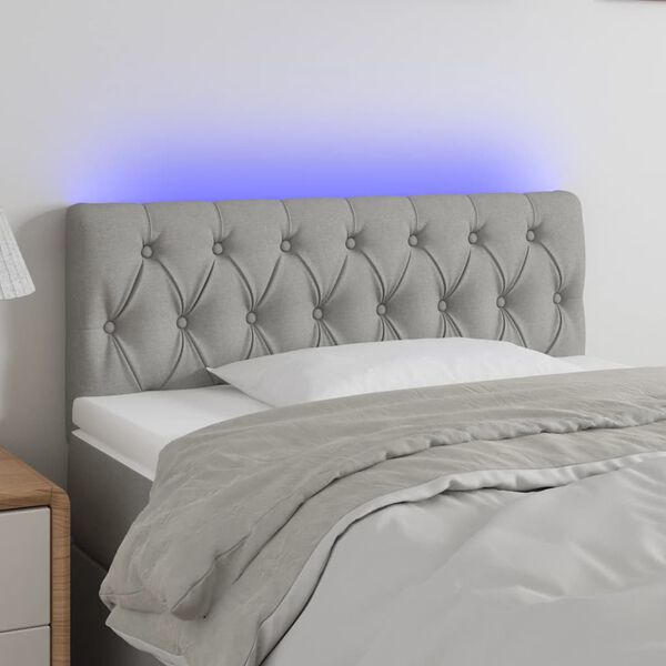 vidaXL Čelo postele s LED bledosiv&eacute; 100x7x78/88 cm l&aacute;tka