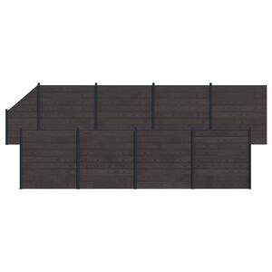 vidaXL S&uacute;prava plotov 9 pcs 1484 x 186 cm WPC a hlin&iacute;k Čierna