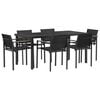 vidaXL Z&aacute;hradn&yacute; n&aacute;bytok 7 pcs Čierna a antracit 160 x 80 x 73 cm