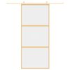 vidaXL Posuvné dvere zlaté 90x205 cm číre ESG sklo a hliník
