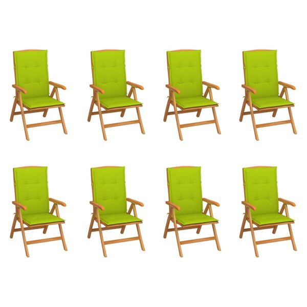 vidaXL Skl&aacute;pacie z&aacute;hradn&eacute; stoličky s podložkami 8 ks t&iacute;kov&yacute; mas&iacute;v