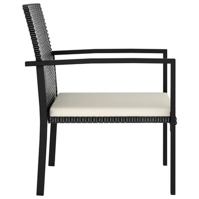 vidaXL Záhradné jedálenské stoličky 4 ks polyratanové čierne