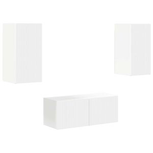 vidaXL Zostava TV skriniek N&aacute;stenn&yacute; 6 pcs Biela Kompozitn&eacute; drevo