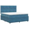 vidaXL Posteľ boxspring s matracom Modr&aacute; 200 x 200 cm Zamat