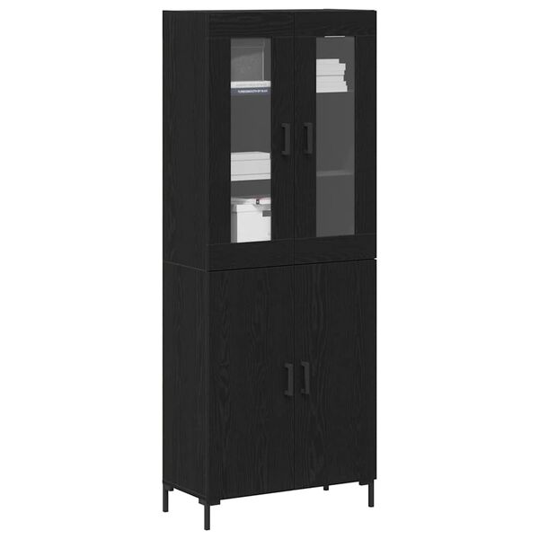 vidaXL Highboard 2 pcs Čierny dub 69,5 x 34 x 180 cm Kompozitn&eacute; drevo