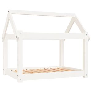 vidaXL Posteľ pre psa biela 81x60x70 cm borovicov&yacute; mas&iacute;v