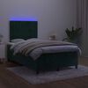 vidaXL Boxspring posteľ s matracom a LED, tmavozelen&aacute; 120x190cm, zamat
