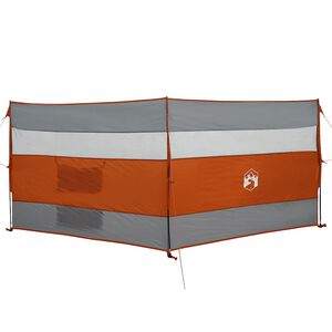 vidaXL Kempingov&yacute; vetrolam sivo-oranžov&yacute; 340x130 cm vodeodoln&yacute;