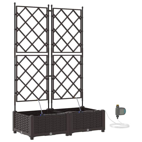 vidaXL Z&aacute;hradn&yacute; kvetin&aacute;č 2 pcs Hned&aacute; Oceľ