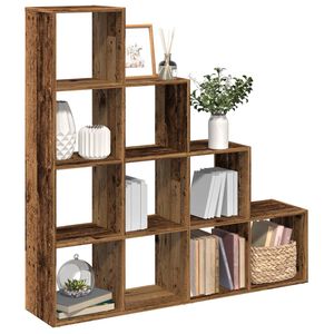 vidaXL Knižnica 4-posch. star&eacute; drevo 131,5x29x131,5 cm kompozit. drevo