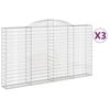 vidaXL Obl&uacute;kov&eacute; gabi&oacute;nov&eacute; ko&scaron;e 3ks 300x30x160/180cm pozinkovan&eacute; železo