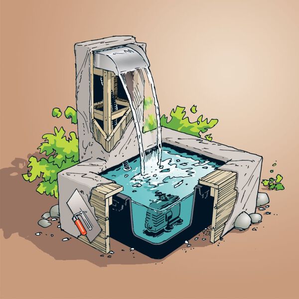 Ubbink Súprava s vodopádom a LED Nevada 30 cm nehrdzavejúca oceľ