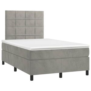 vidaXL Boxspring posteľ s matracom bledosiv&aacute; 120x190 cm zamat