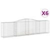 vidaXL Obl&uacute;kov&eacute; gabi&oacute;nov&eacute; ko&scaron;e 6ks 400x50x100/120cm pozinkovan&eacute; železo