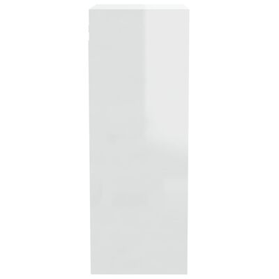 vidaXL Nástenná skrinka lesklá biela 34,5x32,5x90 cm spracované drevo